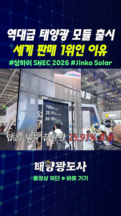 역대급 태양광 모듈 출시! 세계 판매 1위인 이유