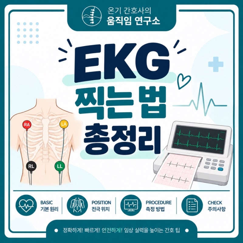 EKG 찍는 법 총정리｜신규 간호사가 알아야 할 심전도 전극 위치 V1~V6