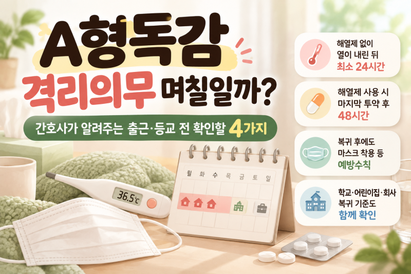 A형독감 격리의무 며칠일까? 간호사가 알려주는 출근·등교 전 확인할 4가지