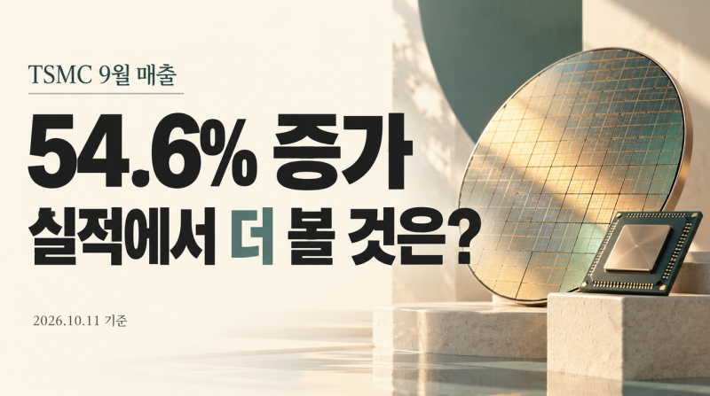 TSMC 9월 매출 54.6% 증가, 10월 15일 실적에서 무엇을 더 확인해야 할까?