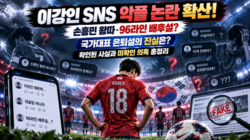 이강인 SNS 악플 폭주, 손흥민 왕따·96라인 배후설 사실일까? 대표팀 은퇴설의 진실
