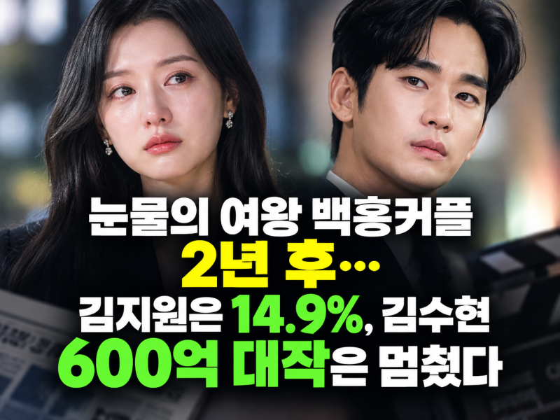 눈물의 여왕 백홍커플 2년 후… 김지원은 14.9%, 김수현 600억 대작은 멈췄다