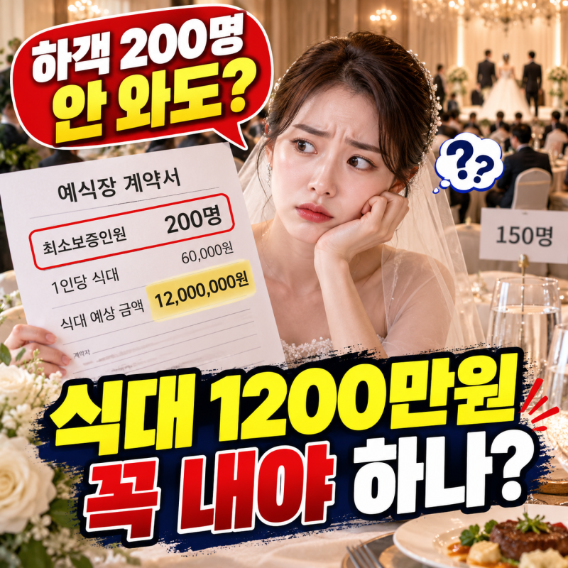 예식장 최소보증인원, 하객 200명 안 와도 식대 1200만원 내야 하나?