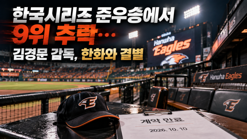 한국시리즈 준우승에서 9위 추락…김경문 감독, 한화와 결별