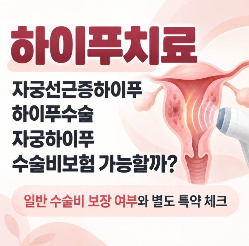 하이푸치료 자궁선근증하이푸 하이푸수술 자궁하이푸 수술비보험 가능할까?