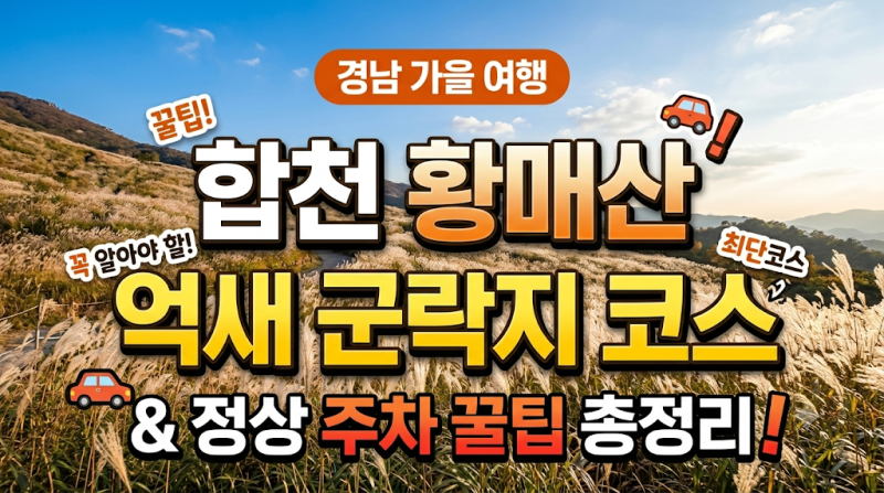 합천 황매산 억새 군락지 코스와 정상 주차 꿀팁 총정리