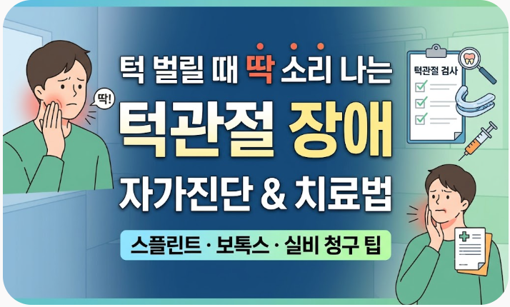 턱 벌릴 때 딱 소리 나는 턱관절 장애 자가진단 및 스플린트·보톡스 치료와 실비 청구 팁