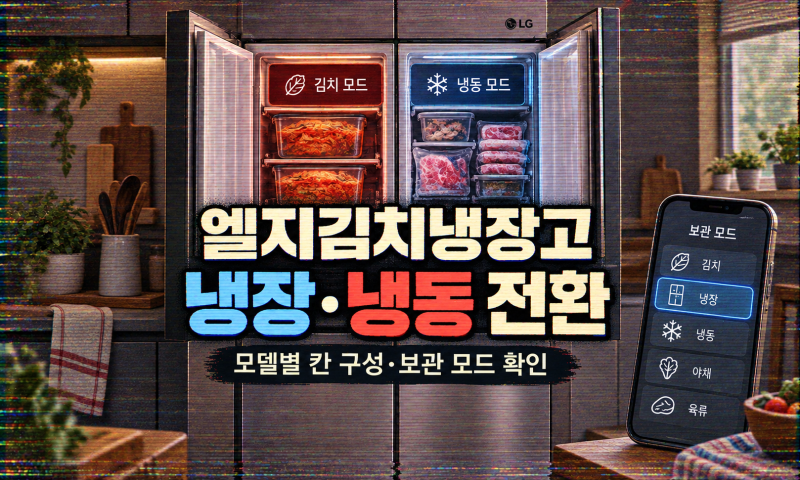 엘지김치냉장고 냉장·냉동 전환은 모델별 칸 구성과 ThinQ 모드가 먼저예요