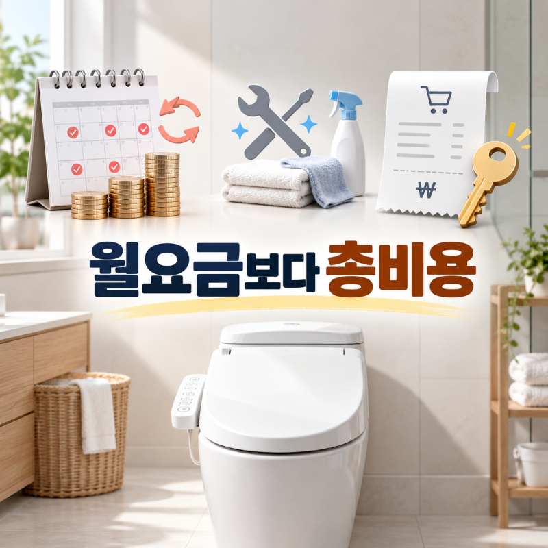 비데 렌탈 구매, 월요금보다 총비용과 방문관리 필요 여부로 고르세요