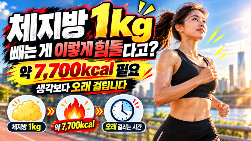 체지방 1kg = 7,700kcal? 매일 5km 달리면 얼마나 걸릴까?