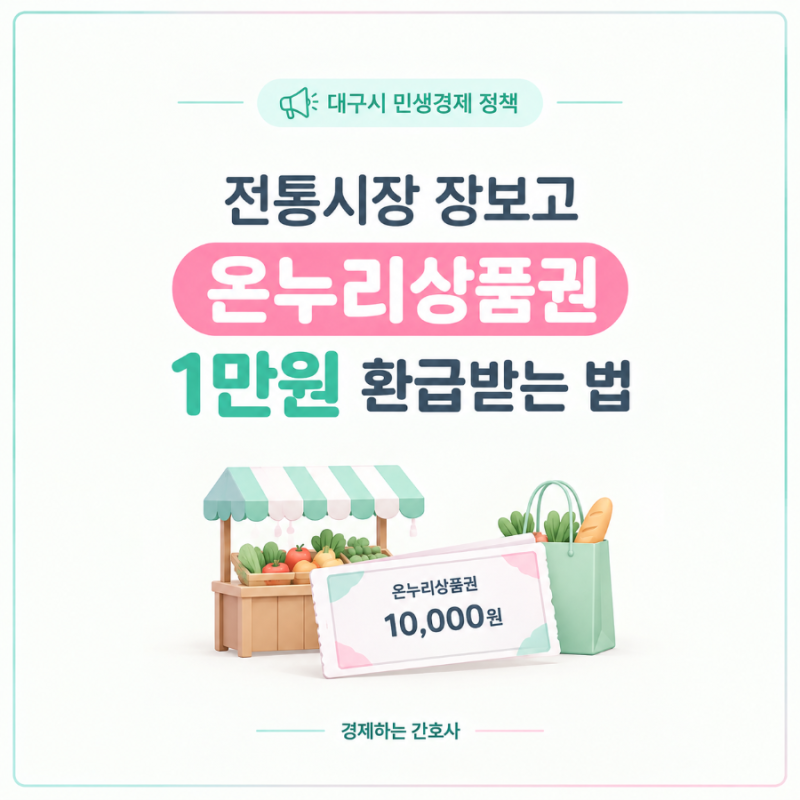 대구시 민생경제 정책, 전통시장 장보고 온누리상품권 1만원 환급받는 법