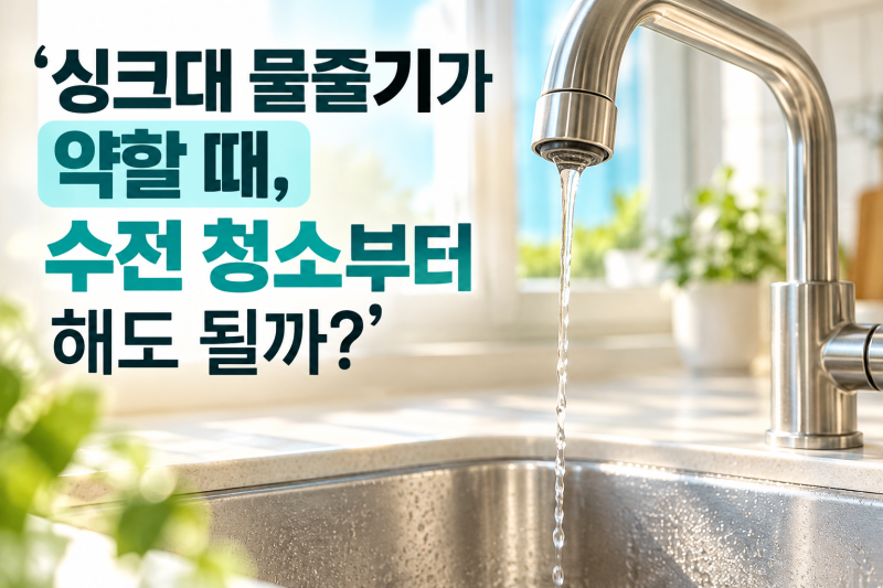 싱크대 물줄기가 약할 때, 수전 청소부터 해도 될까?