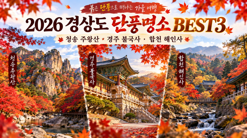 2026 경상도 단풍명소 BEST3｜주왕산·불국사·해인사 단풍 절정시기·주차장 꿀팁