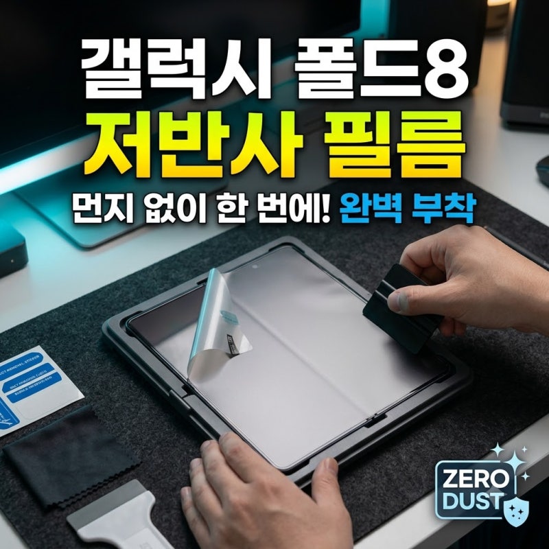 갤럭시 Z 폴드8 저반사 액정보호필름 먼지 걱정 없이 한 번에 붙이는 비밀