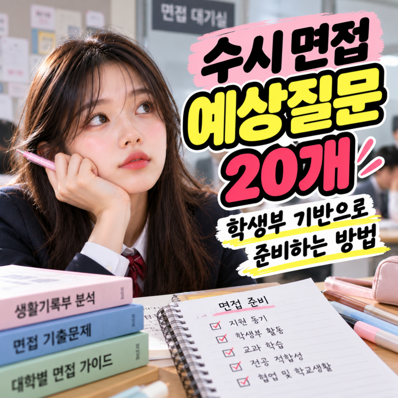 수시 면접 예상질문 20개, 학생부 기반 면접은 이렇게 준비하세요!