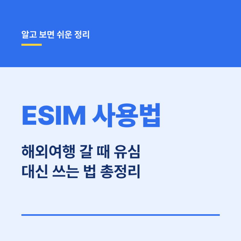 ESIM 사용법, 해외여행 갈 때 유심 대신 쓰는 법 총정리