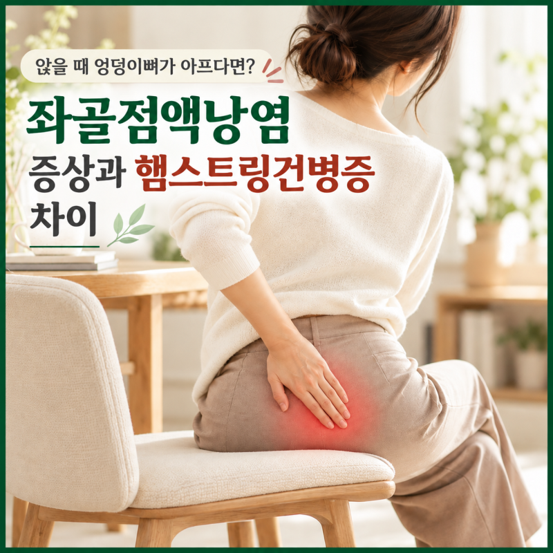 앉을 때 엉덩이뼈가 아프다면? 좌골점액낭염 증상과 햄스트링건병증 차이