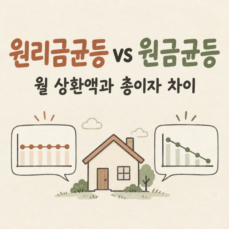 원리금균등 원금균등 차이 월 상환액과 총이자 계산 비교 총정리