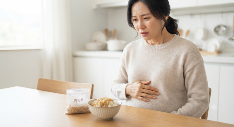 “밀가루 끊는다고 쌀 대신 카무트 밥만 지어 먹었는데 속이 더부룩하다면”… 카무트 효능....