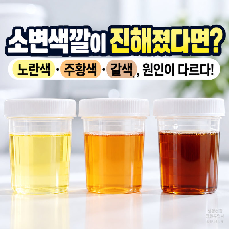 소변색깔 진하면 물 부족? 노란소변, 주황색소변, 갈색소변별 의심 원인