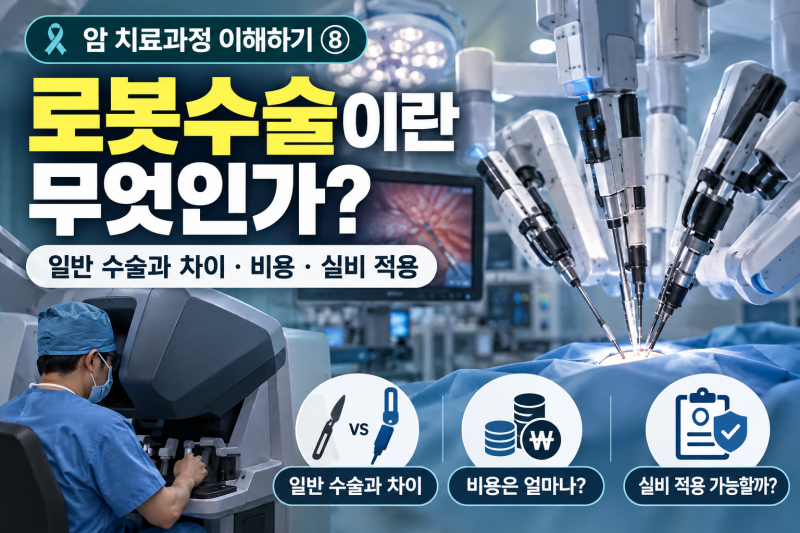 암 치료과정 이해하기 ⑧, 로봇수술이란 무엇인가 (일반 수술과 차이·비용·실비 적용)