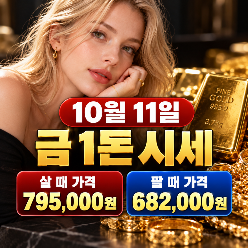 10월 11일 오늘 금시세 순금 1돈 24K 18K 14K 백금 은 가격 총정리