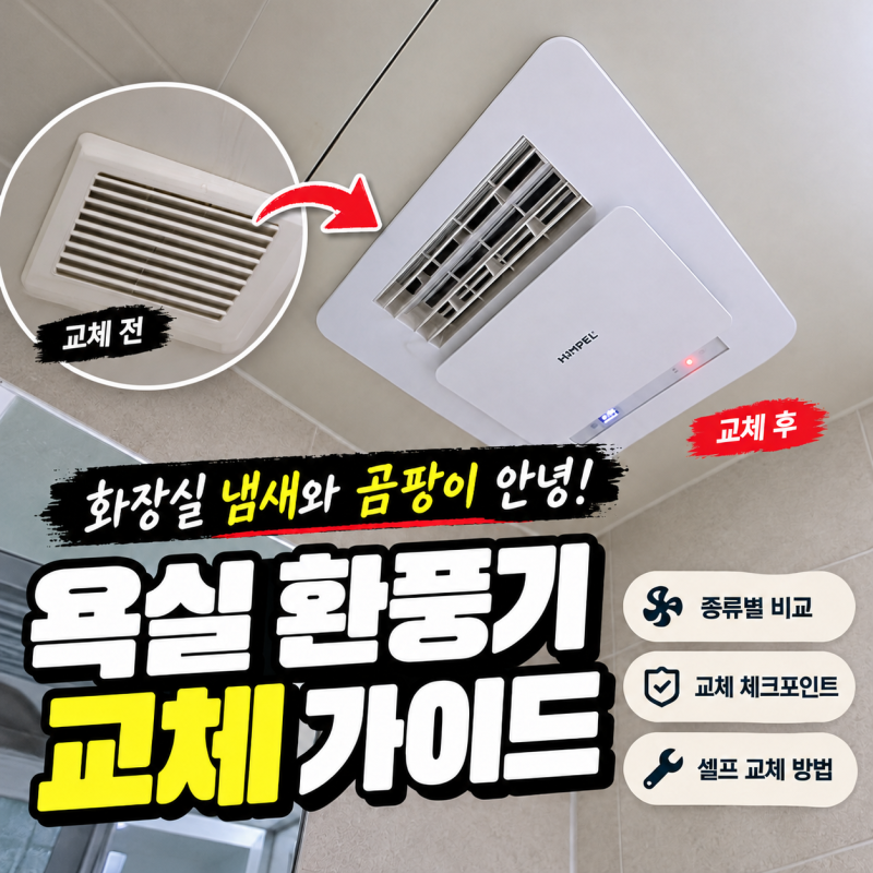 "화장실 냄새와 곰팡이 안녕!" 욕실 환풍기 교체 체크포인트 및 종류별 완벽 비교 가이드