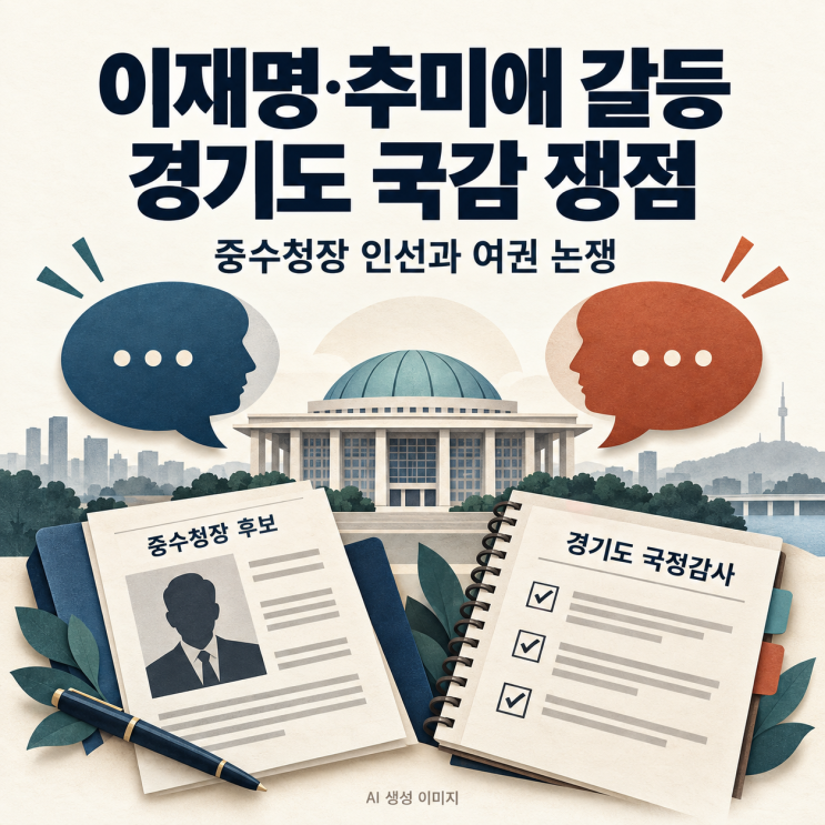 이재명·추미애 갈등, 중수청장 인선과 경기도 <b>국감</b> 쟁점 정리