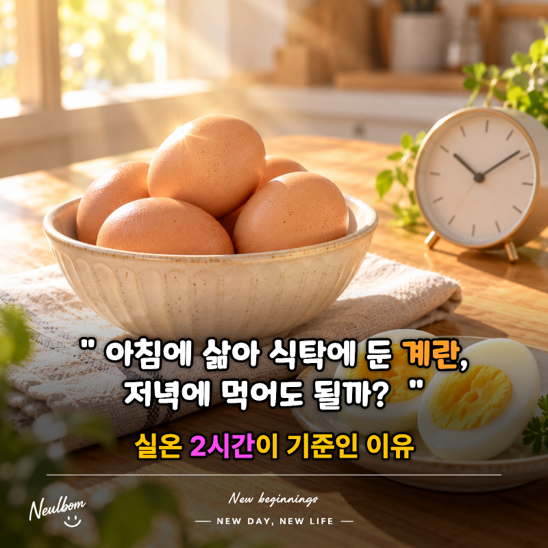 아침에 삶아 식탁에 둔 계란, 저녁에 먹어도 될까? 실온 2시간이 기준인 이유