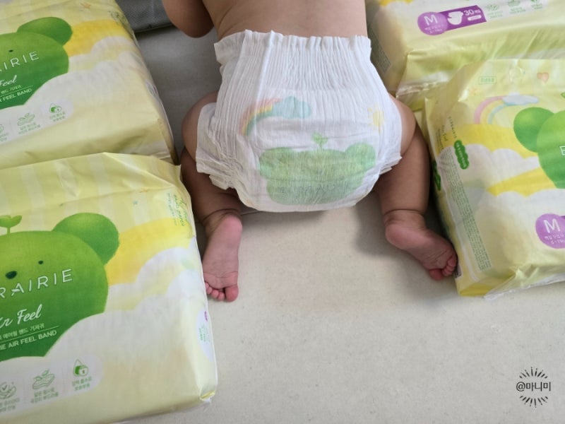밴드기저귀 언제까지 쓰지? 신생아기저귀 추천 부드러운 엘프레리 에어필 기저귀
