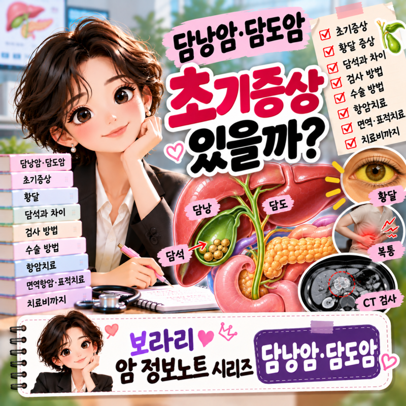 암 정보노트 시리즈 9탄｜담낭암·담도암 초기증상 있을까? 황달부터 검사·수술·항암치료·....