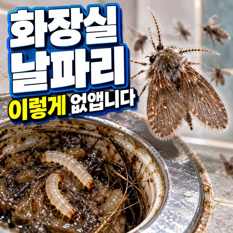 "배수구 막아도 계속 나온다?" 화장실 날파리 나방파리 퇴치법
