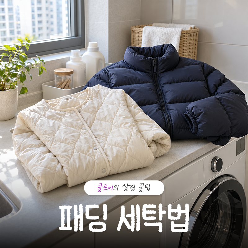 패딩 세탁법 경량패딩 구스패딩 털 뭉침 줄이는 세탁 건조 순서