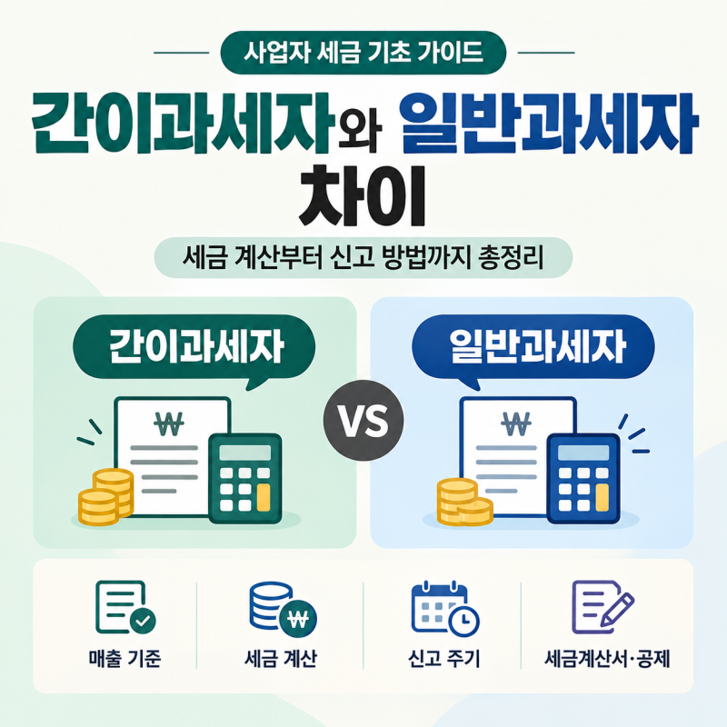 [간이과세자와 일반과세자 차이｜세금 계산부터 신고 방법까지 총정리]