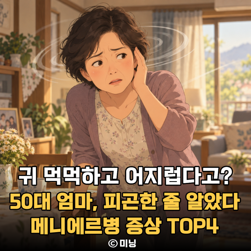 “귀 먹먹하고 어지러운 게 피곤해서인 줄?” 50대 우리 엄마가 놓치기 쉬운 메니에르병 증상....