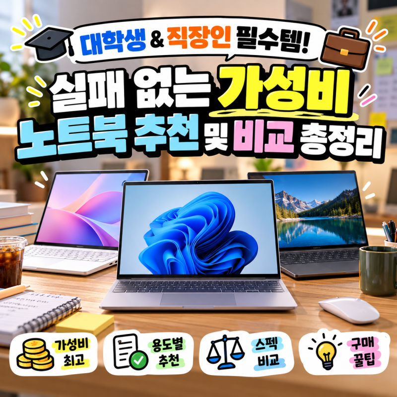 대학생 & 직장인 필수템! 실패 없는 가성비 노트북 추천 및 비교 총정리