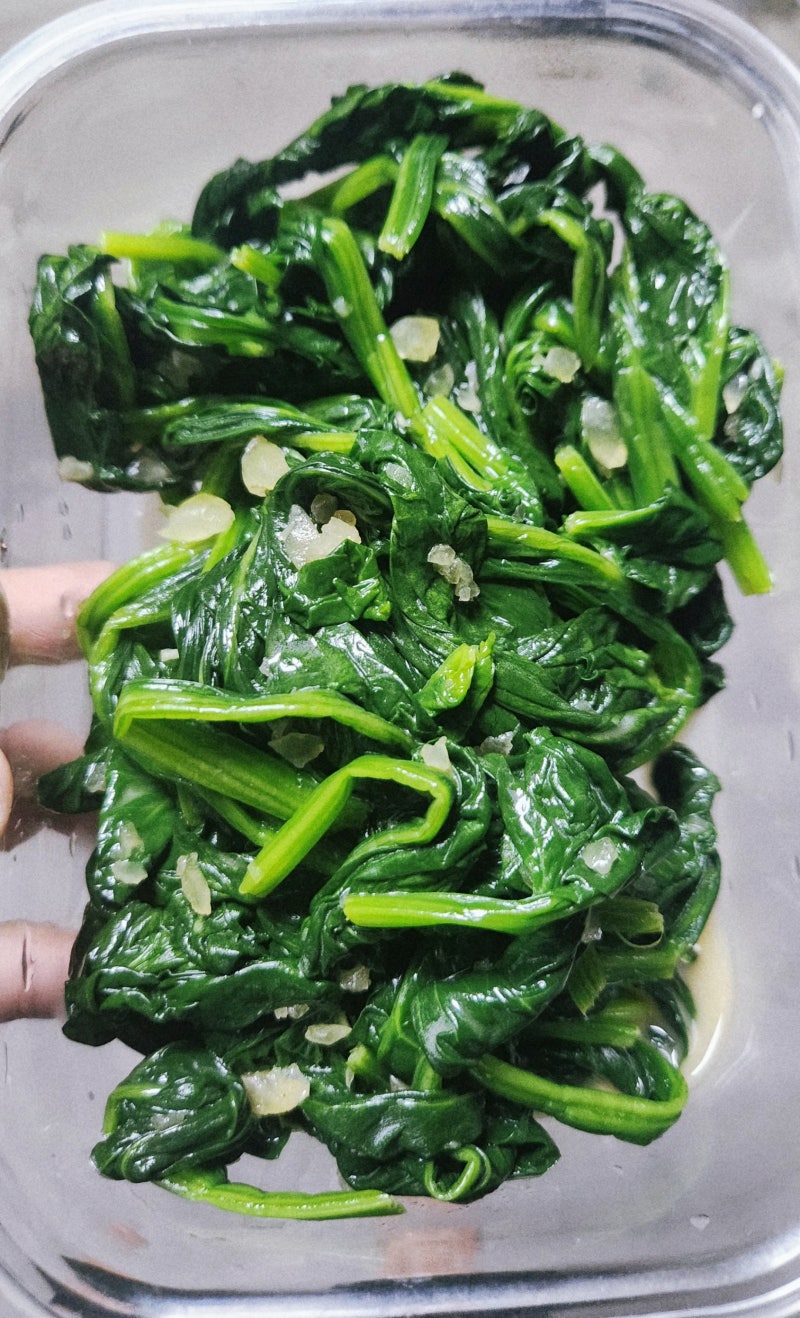 풋내 없이 고소한 시금치무침 레시피 시금치나물 데치기 시간 꿀팁