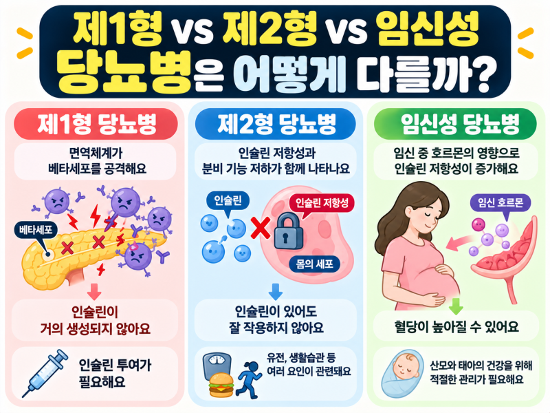 제1형 당뇨와 제2형 당뇨는 무엇이 다를까? 당뇨병의 종류 알아보기