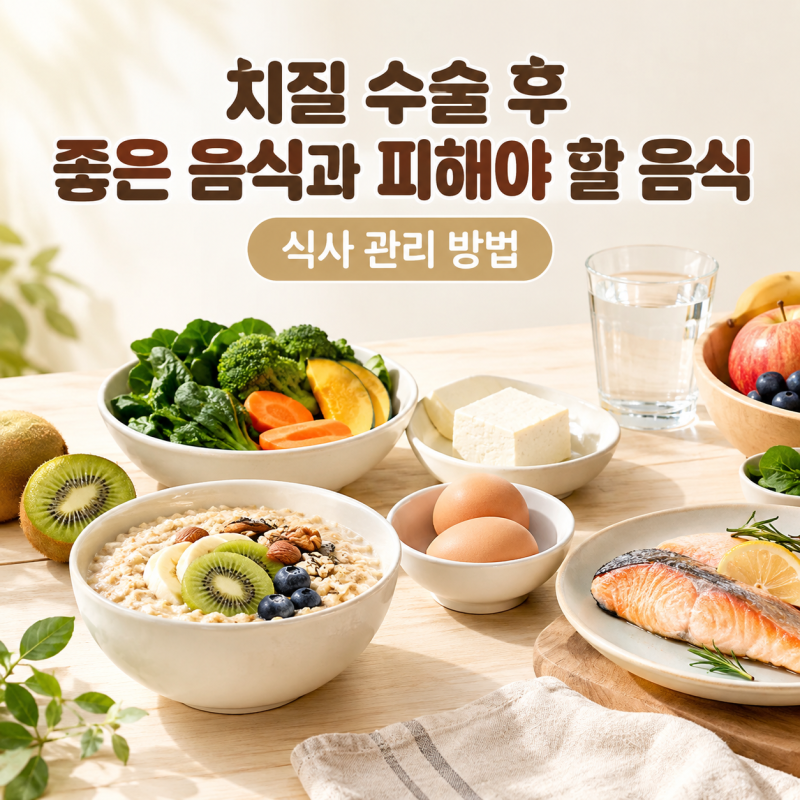 치질 수술 후 좋은 음식과 피해야 할 음식｜식사 관리 방법