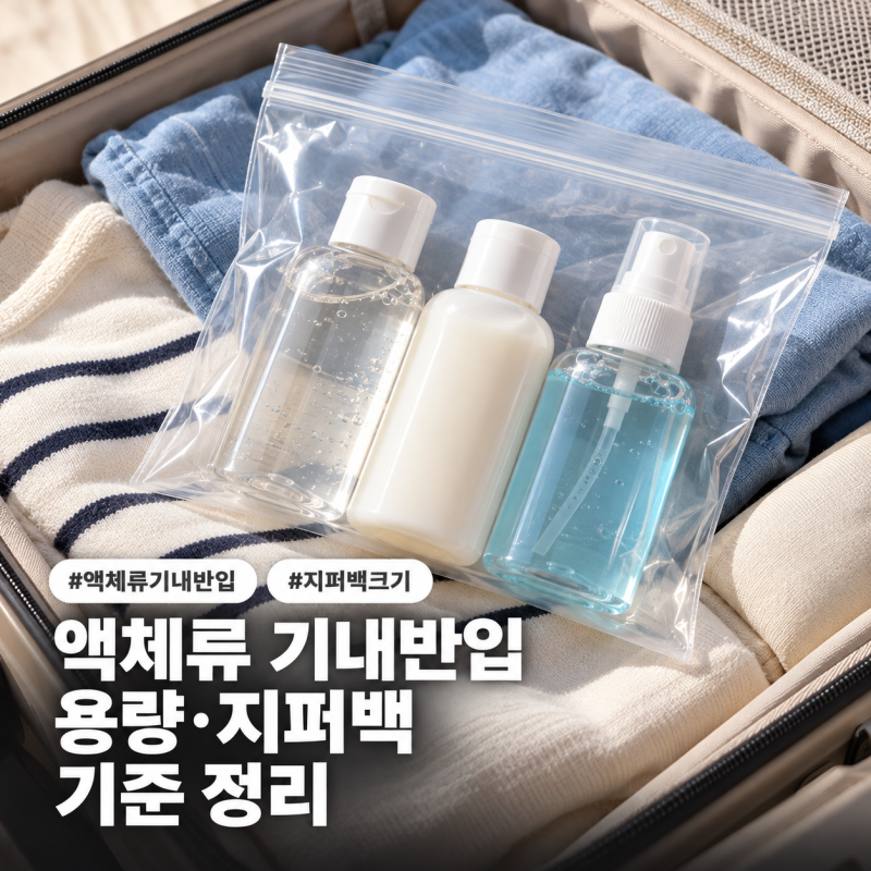 액체류 기내반입, 용량과 지퍼백 크기 정리