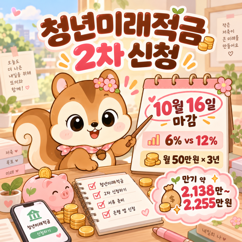 청년미래적금 2차 신청 방법: 가입조건, 마감일, 정부기여금 차이, 청년도약계좌 갈아타기 순....