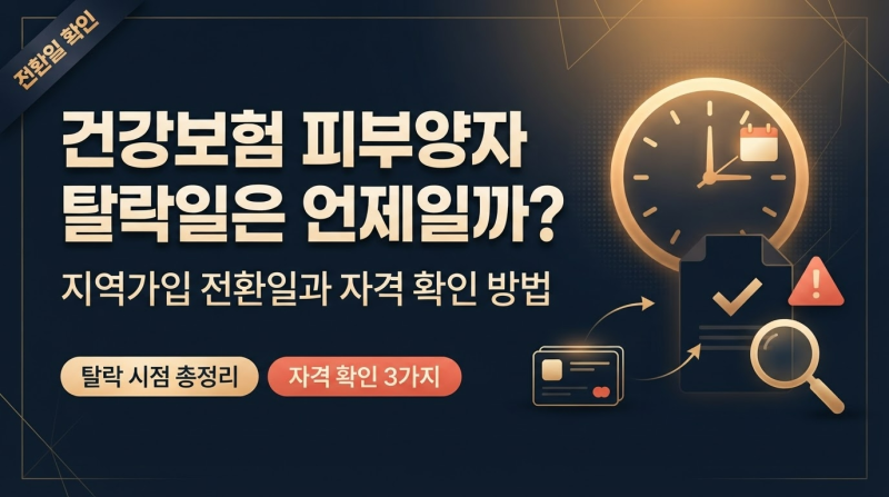 건강보험 피부양자 탈락일은 언제일까? 지역가입 전환일과 자격 확인 방법