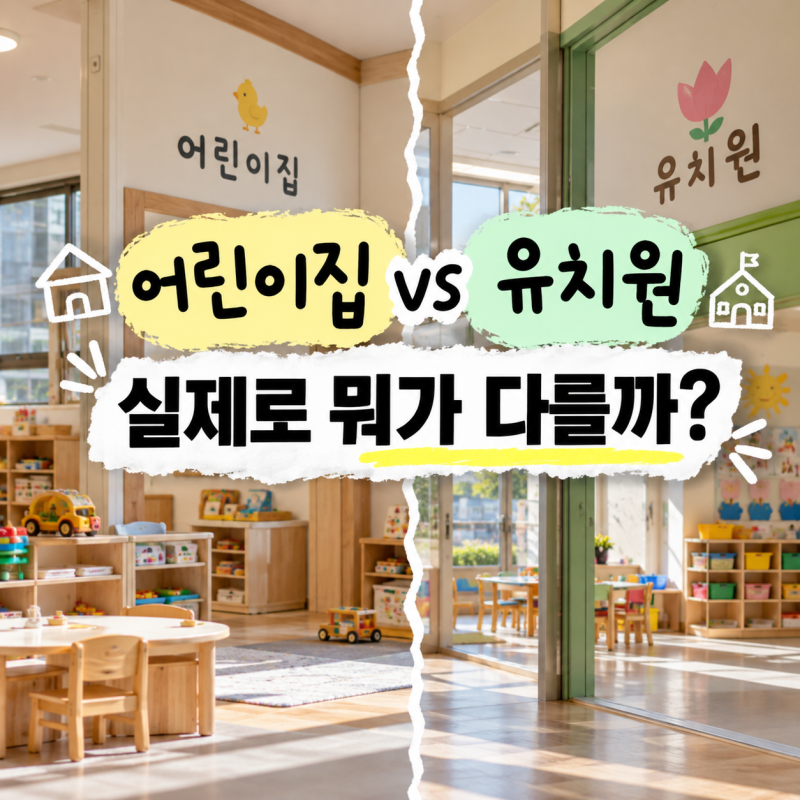 어린이집 유치원 차이, 어린이집 1년 더 vs 유치원 고민된다면