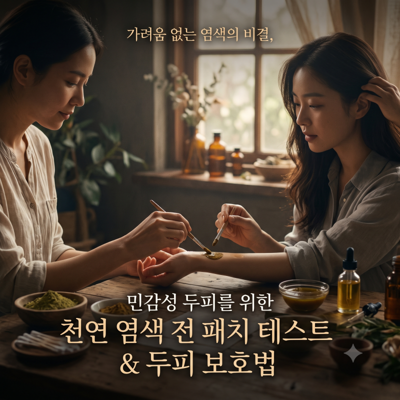 가려움 염색하는 비결, 민감성 두피를 위한 천연 염색 전 패치 테스트 & 두피 보호법