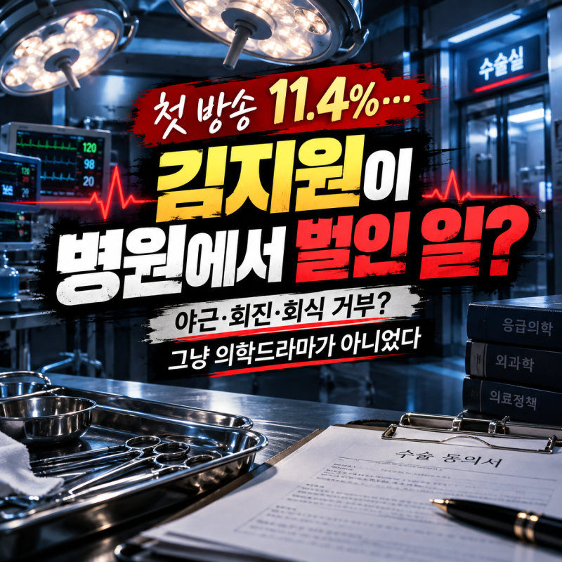 “그냥 의학드라마인 줄 알았는데…” 김지원 ‘닥터X’ 첫 방송 11.4%, 시작부터 심상치 않은....
