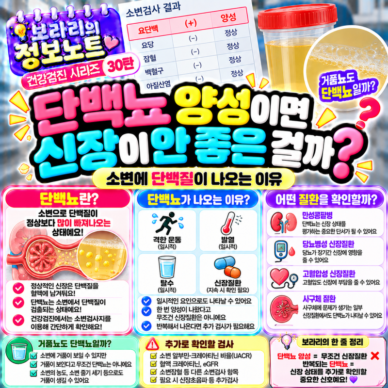 건강검진 시리즈 30탄｜단백뇨 양성이면 신장이 안 좋은 걸까? 소변에 단백질이 나오는 이유