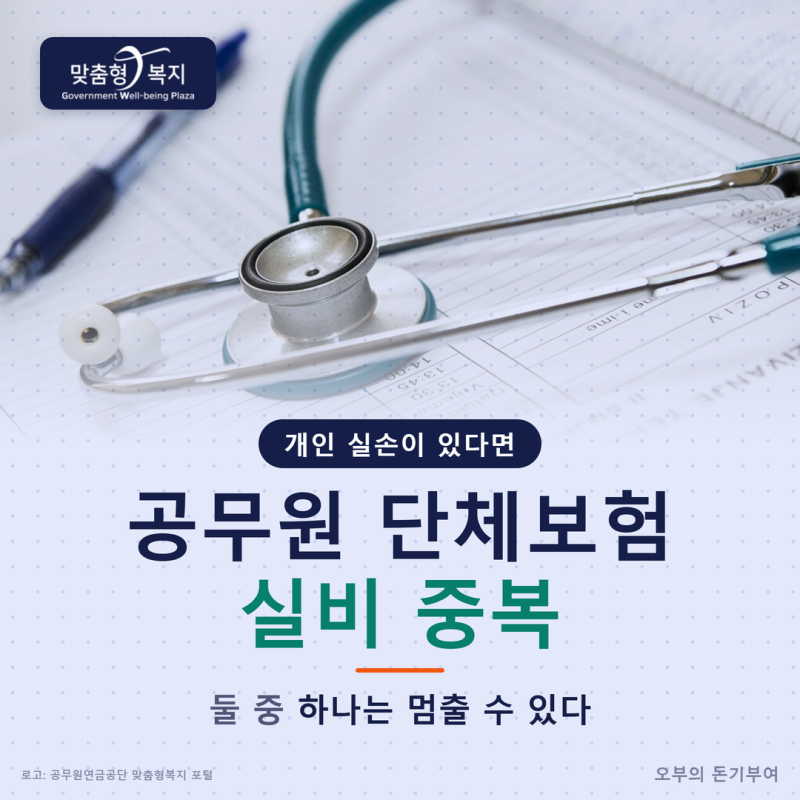 공무원 단체보험 실비, 개인 실손 있으면 둘 중 하나는 멈출 수 있다