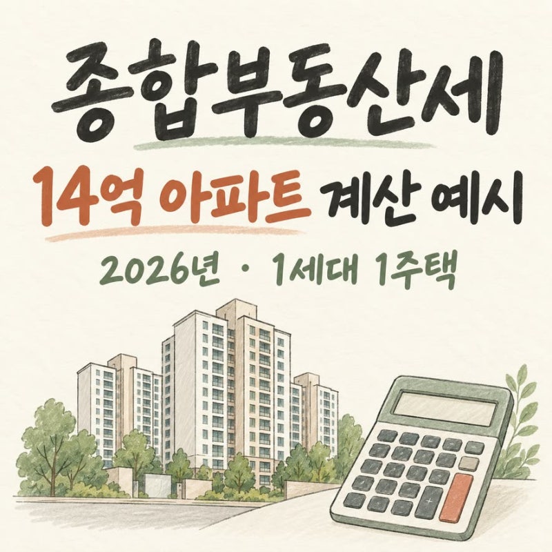 종합부동산세 계산 예시 공시가격 14억 1주택자 계산 과정과 종합부동산세 기준 정리