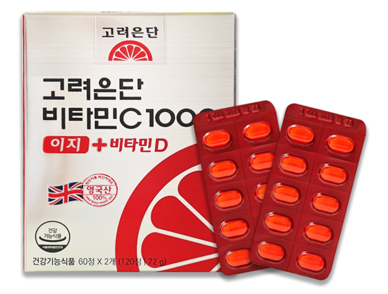 고려은단 비타민C 1000 이지, 비타민D까지 함께 챙기는 120정 6박스 구성