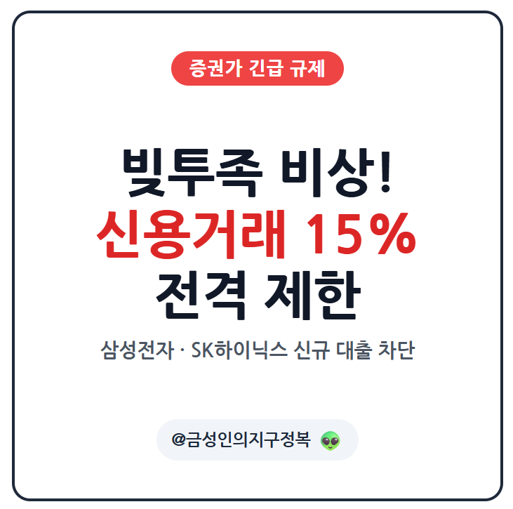 빚내서 주식 사던 사람들 어쩌나? 신용거래 15% 제한됩니다